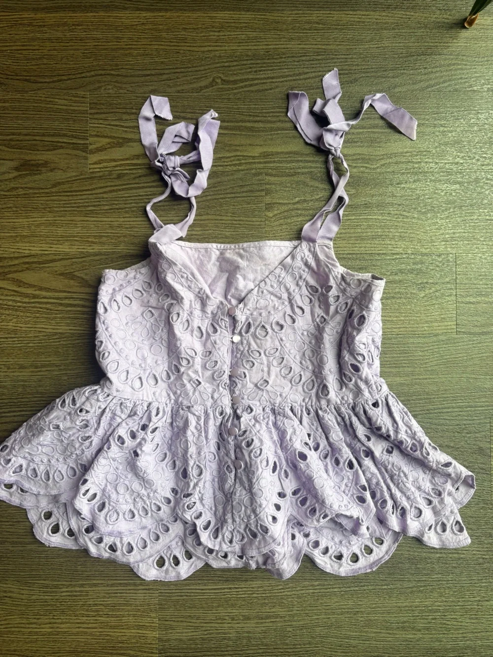 J. Crew Eyelet Peplum Tank